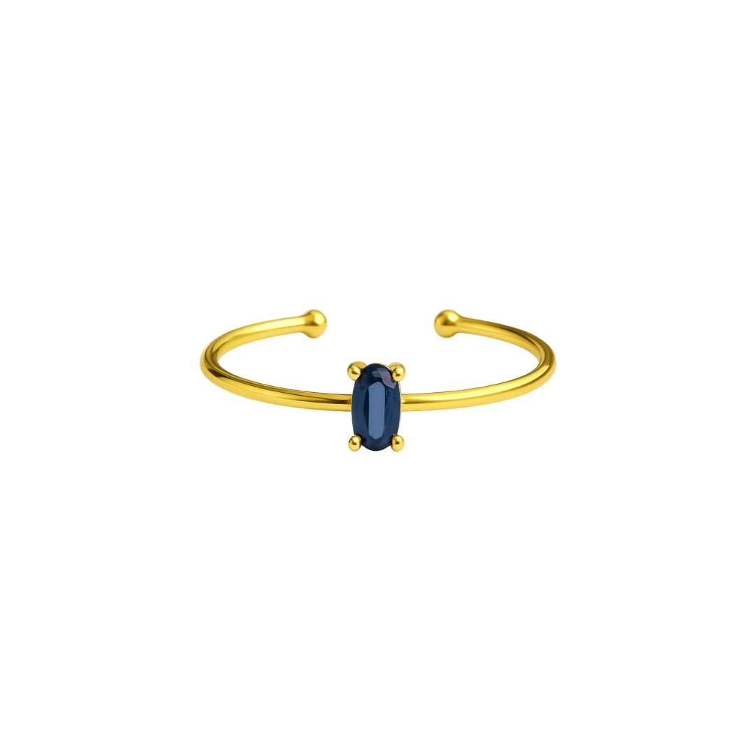 925 Sterling Silver September Birthstone Ring-Sapphire Ring