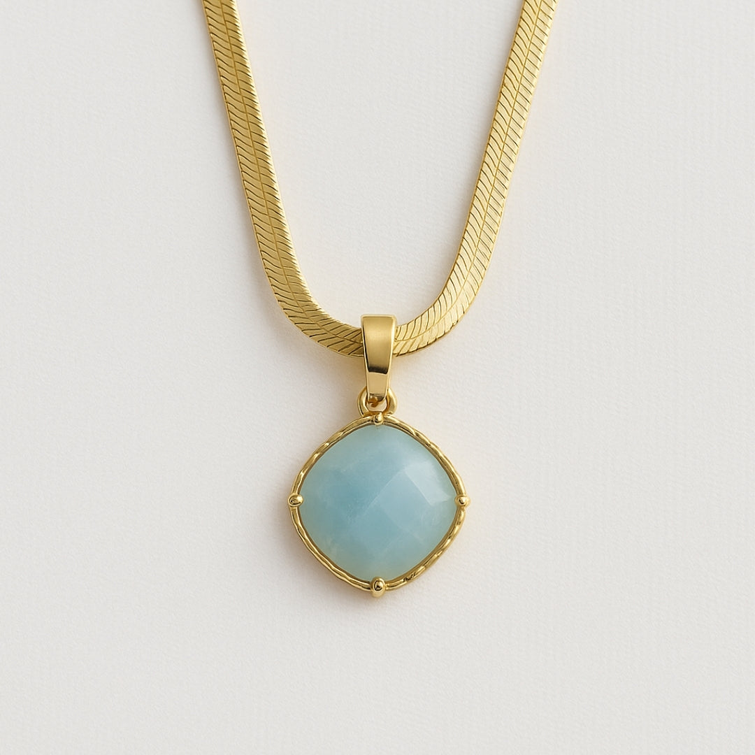 Amazonite Minimalist Gold Necklace