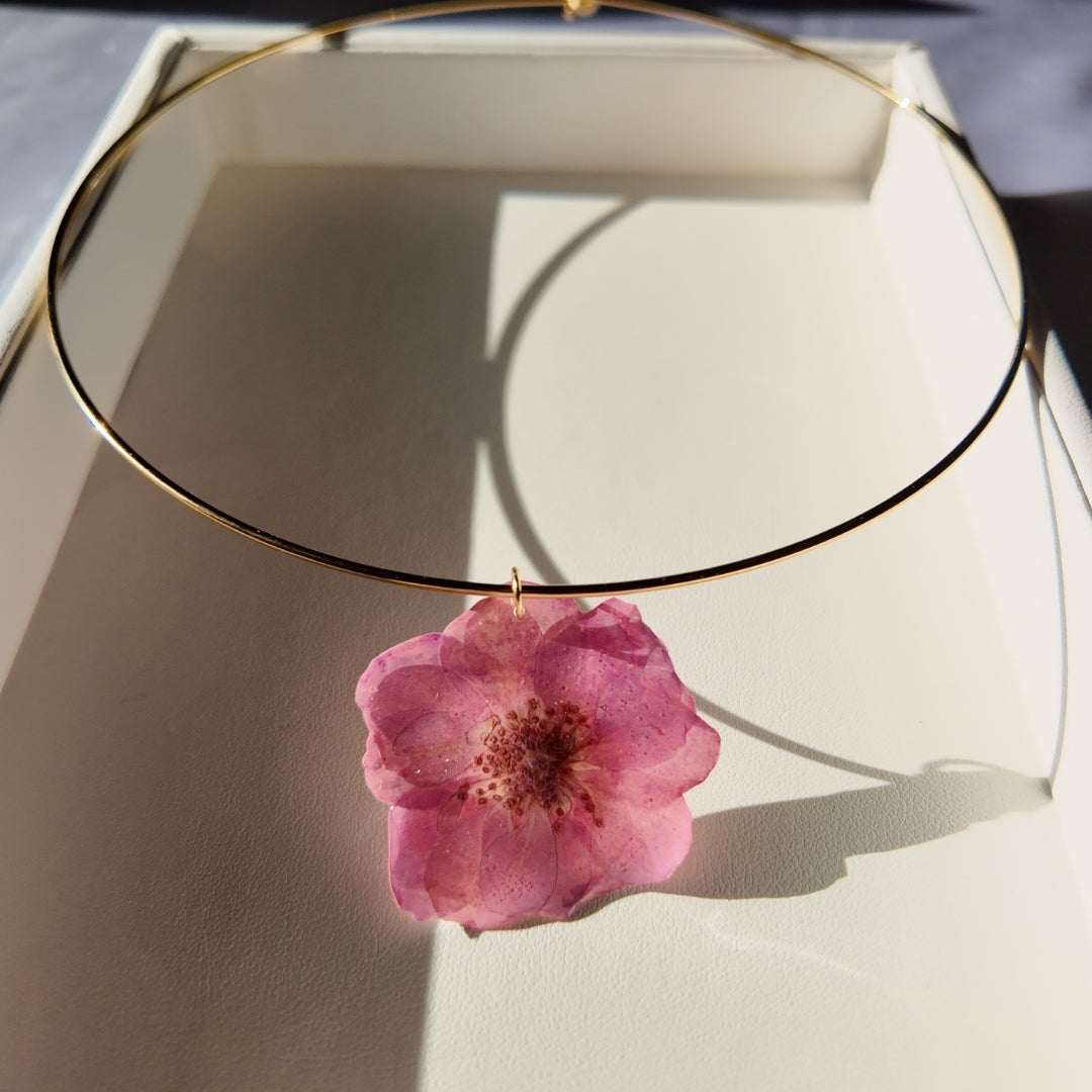 Real Pink Flower Choker