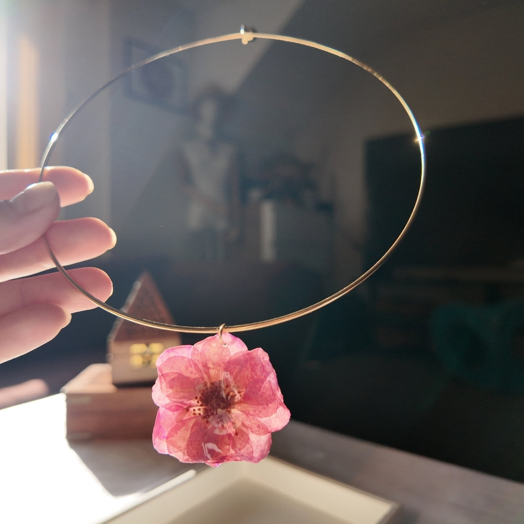 Real Pink Flower Choker