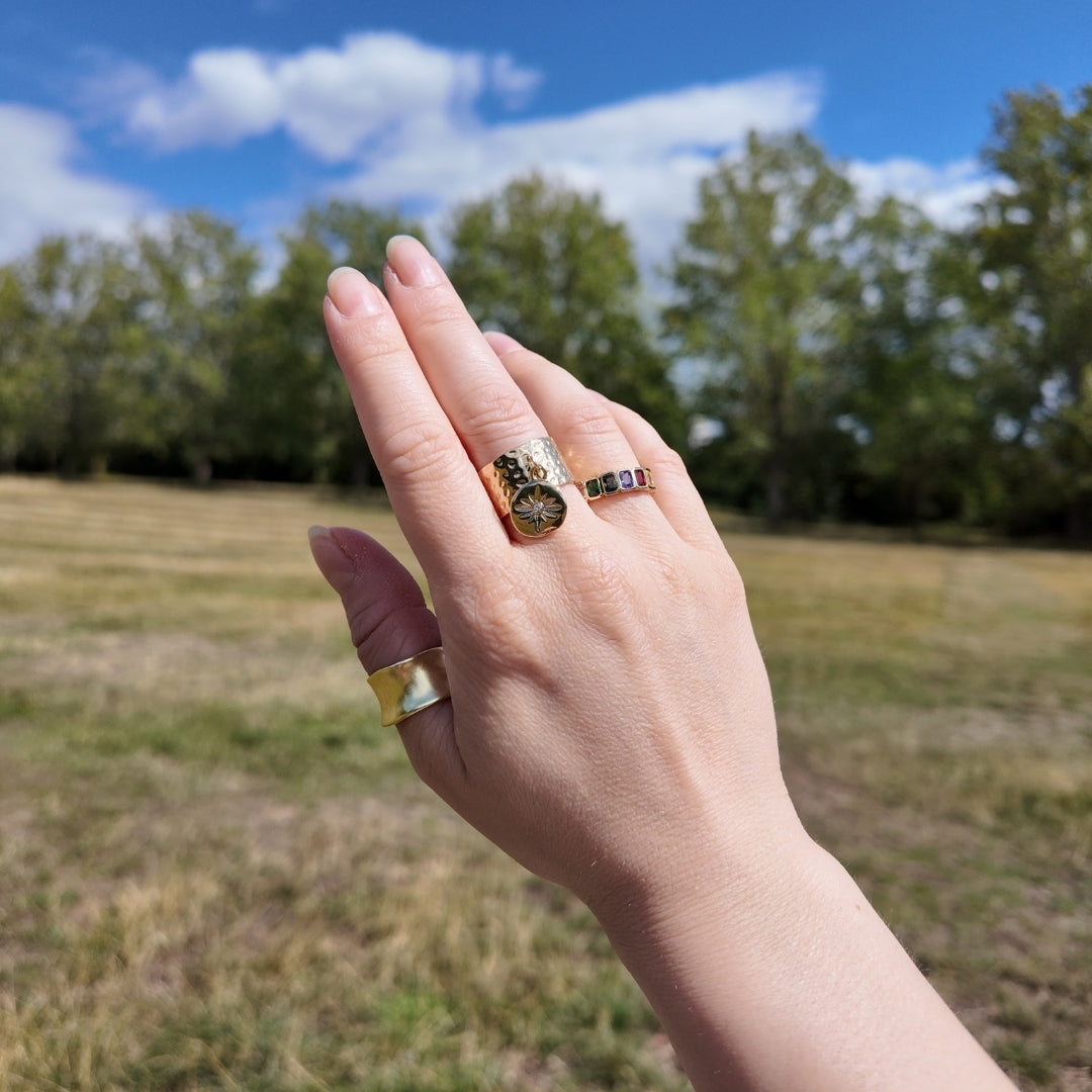 Gold Star Charm Ring
