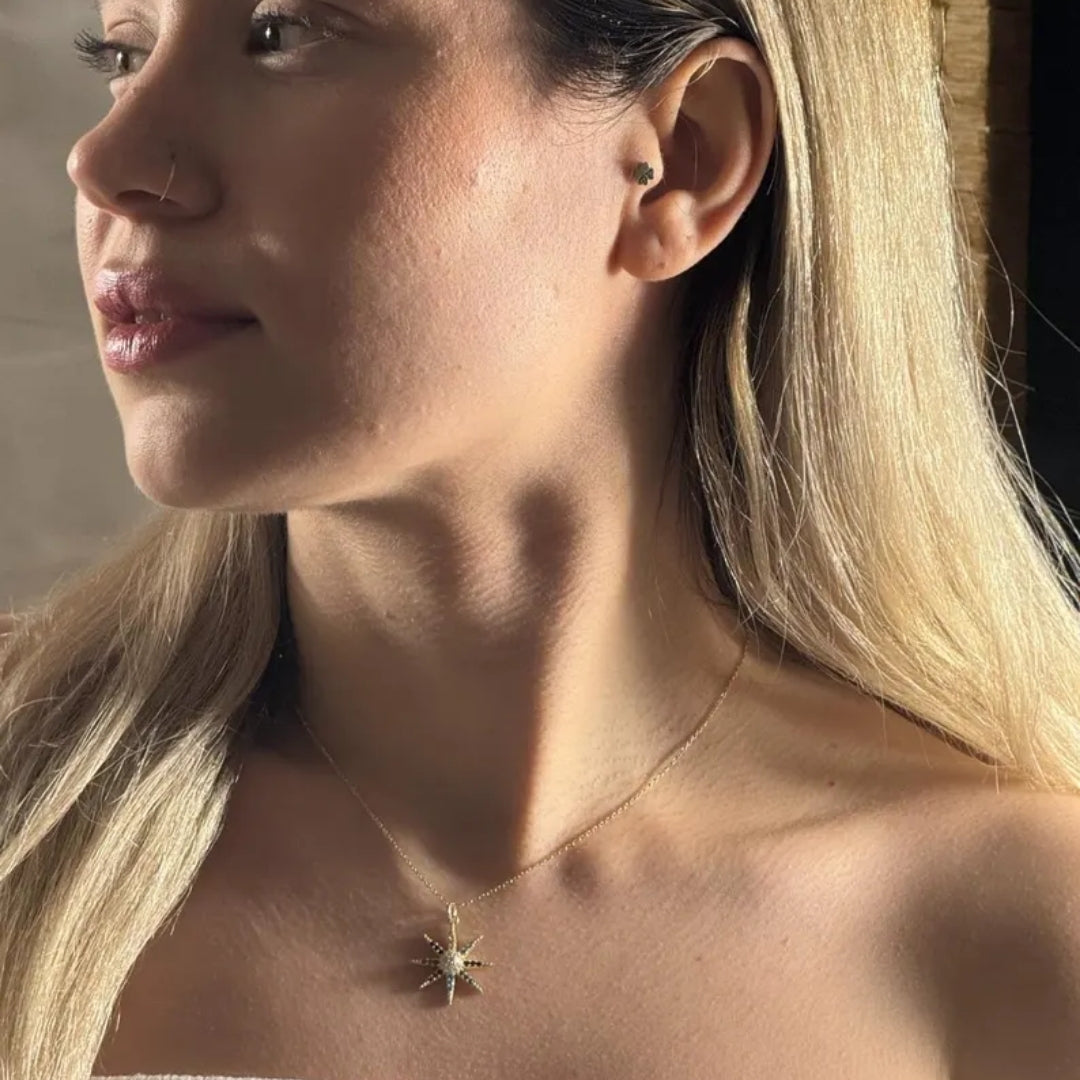925 Sterling Silver Star Gold Necklace