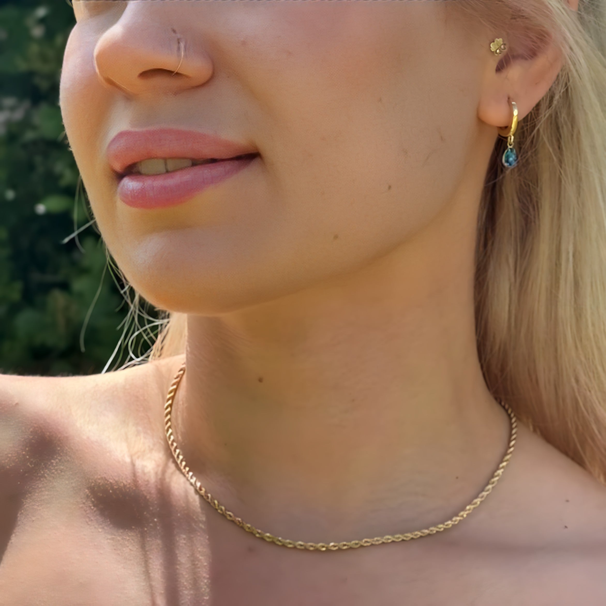Gold Rope Chain Necklace