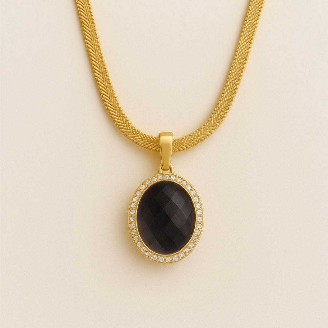 Onyx Black Gold Necklace