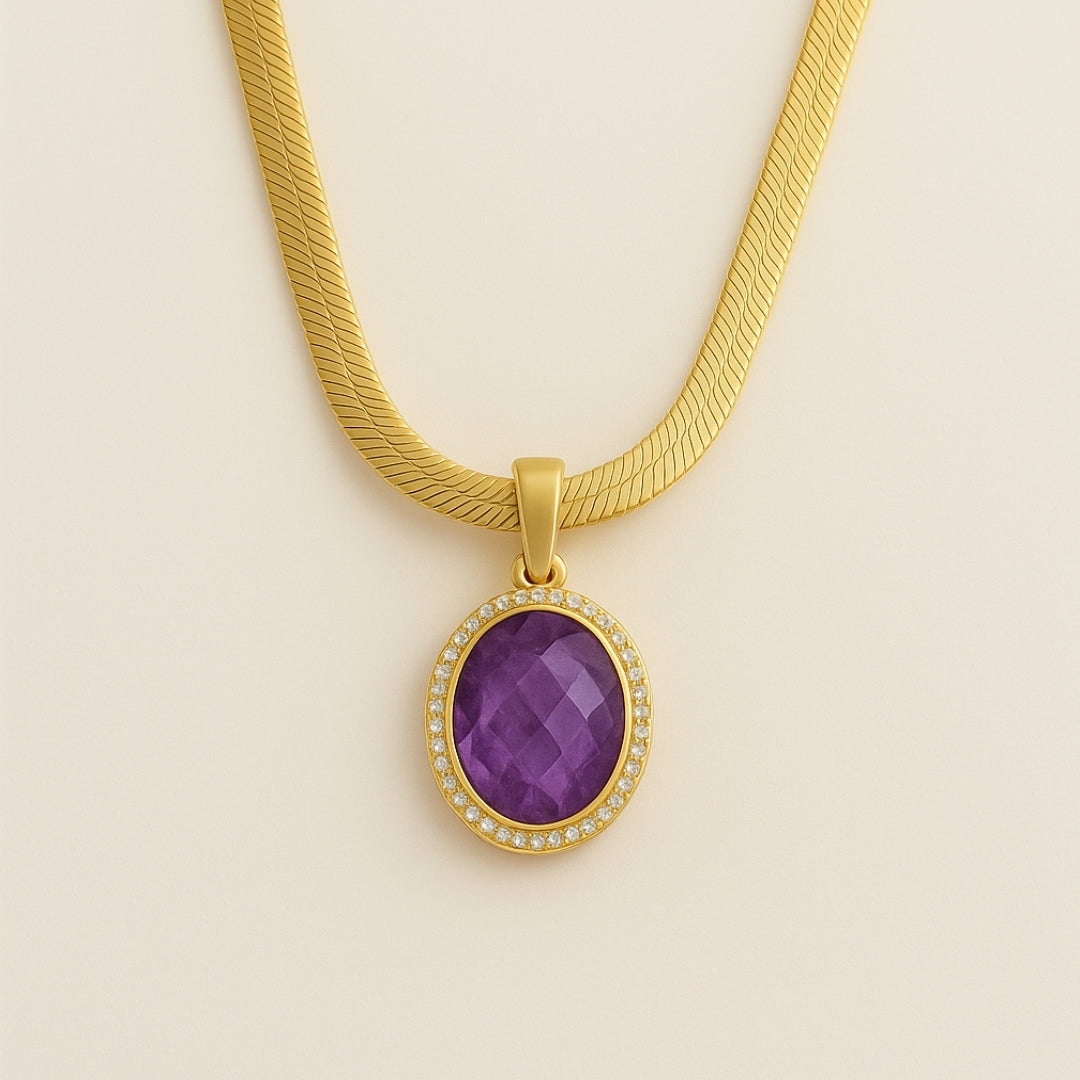 Amethyst Gold Necklace