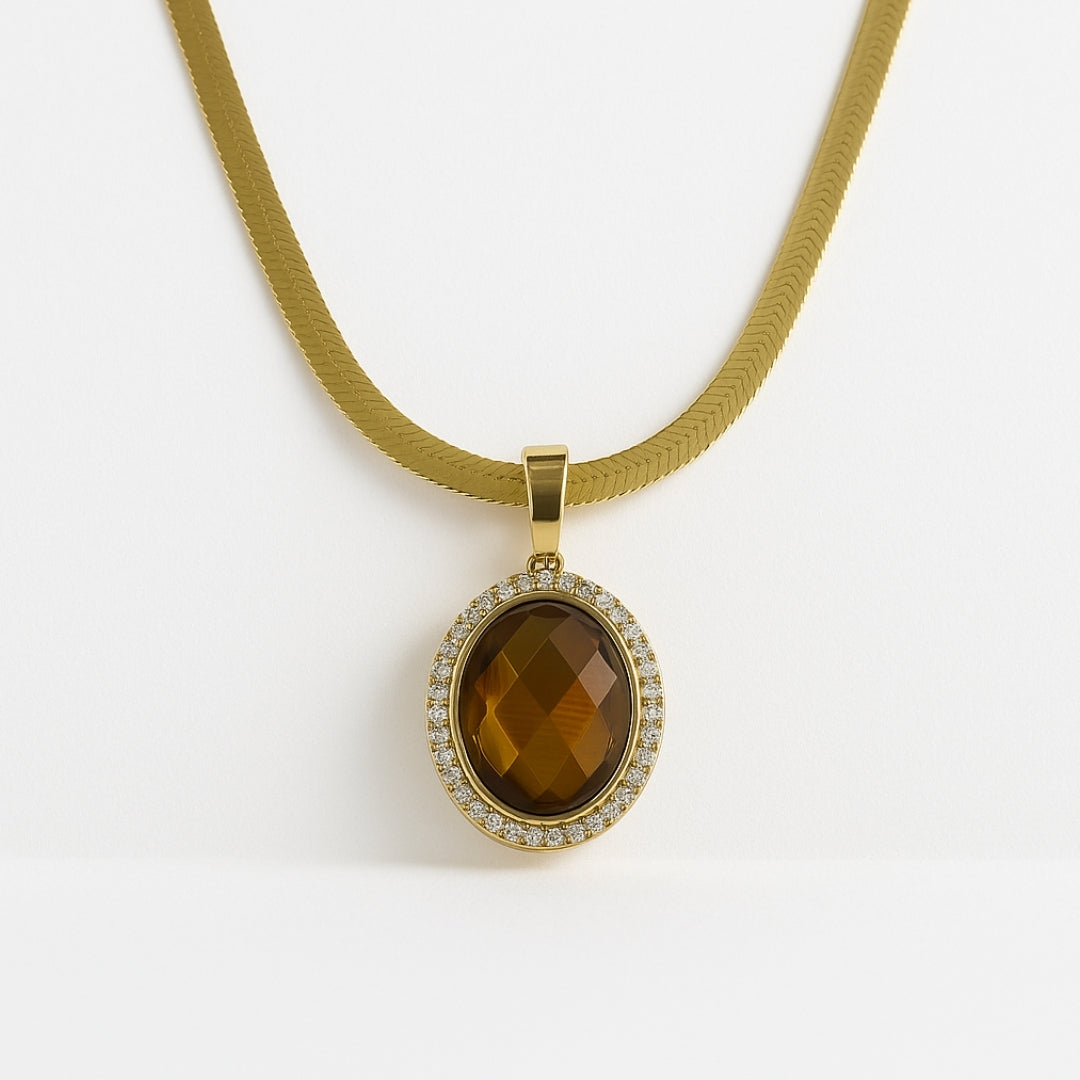 Tiger's Eye Gold Necklace