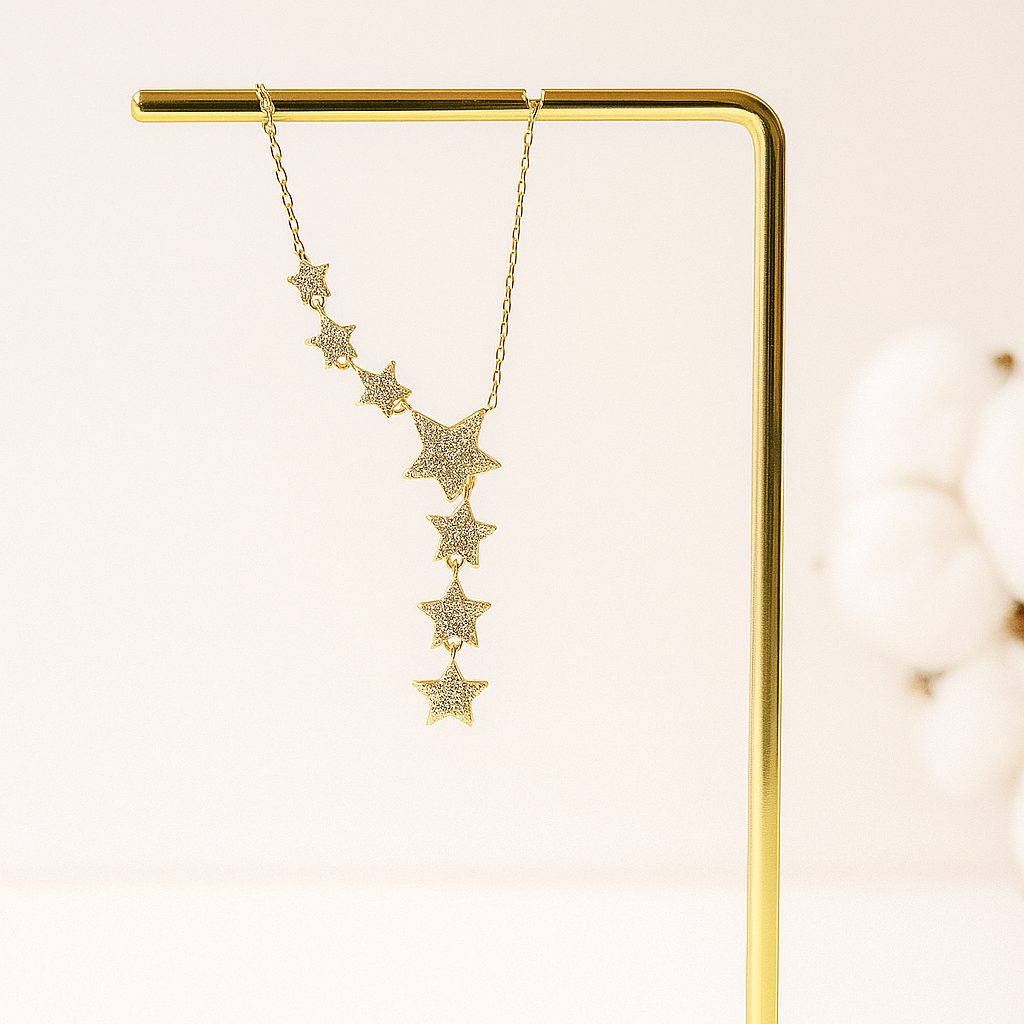 925 Sterling Silver Star Lariat Necklace