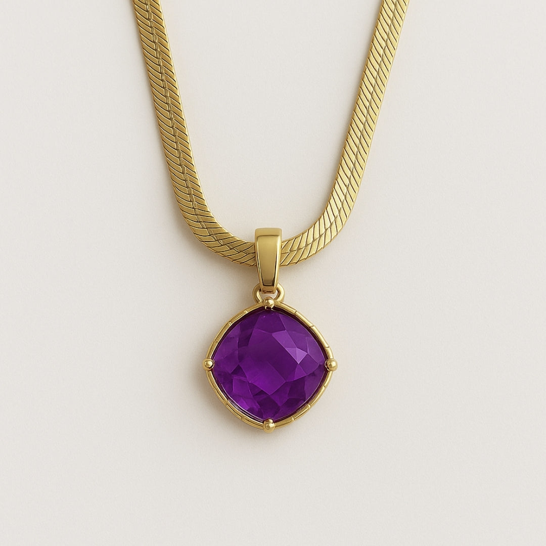 Amethyst Minimalist Gold Necklace