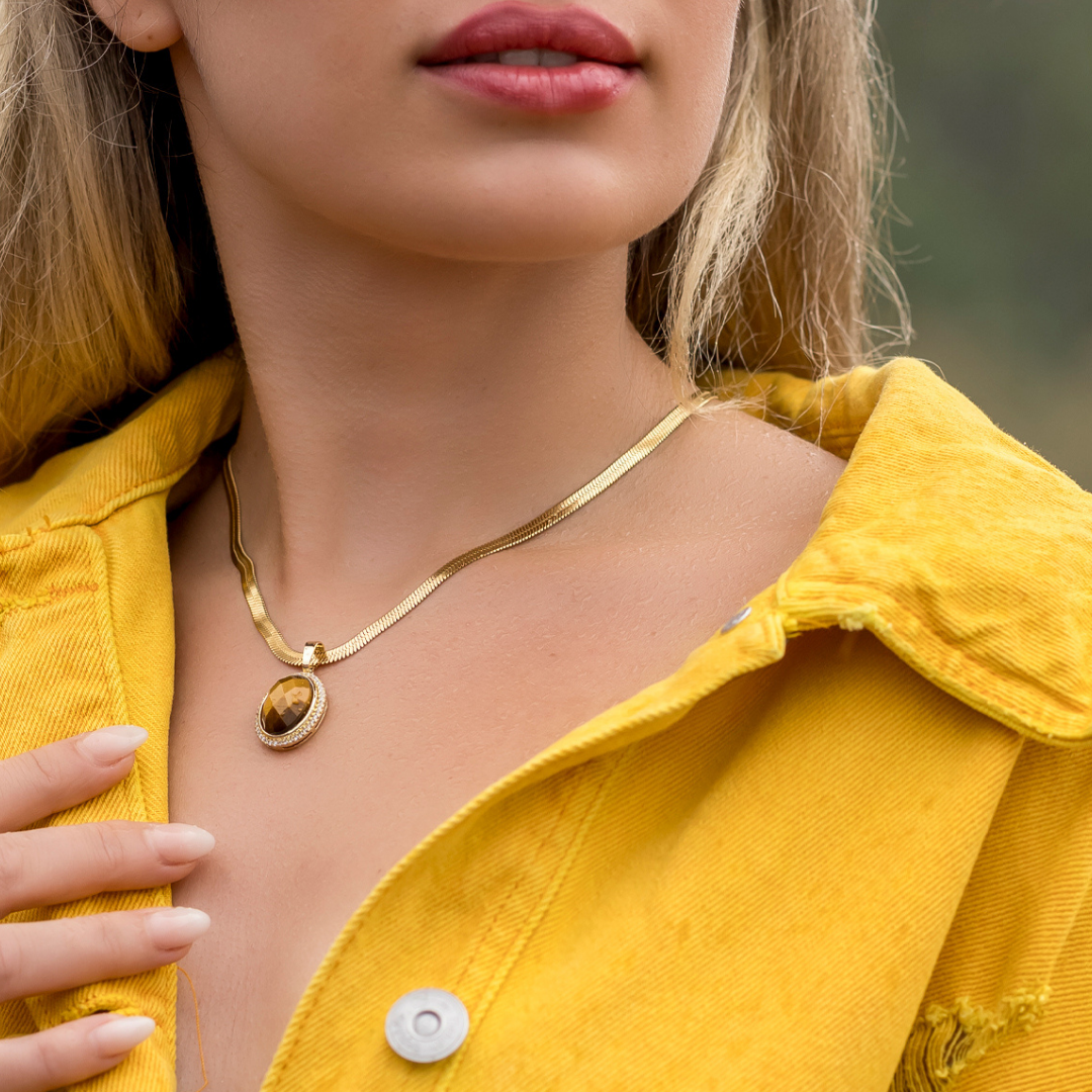 Tiger's Eye Gold Necklace