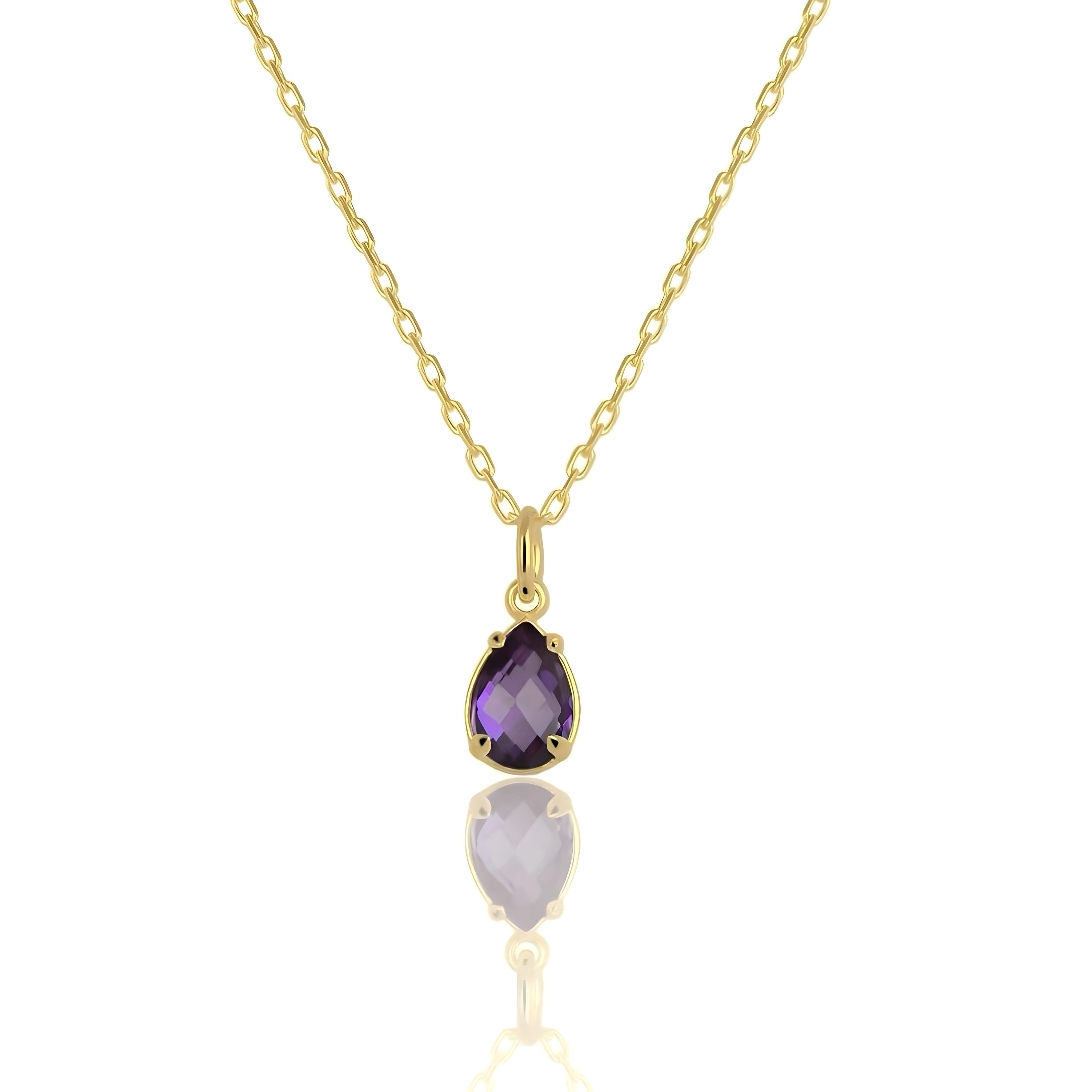 925 Sterling Silver February Birthstone Necklace-Amethyst Necklace