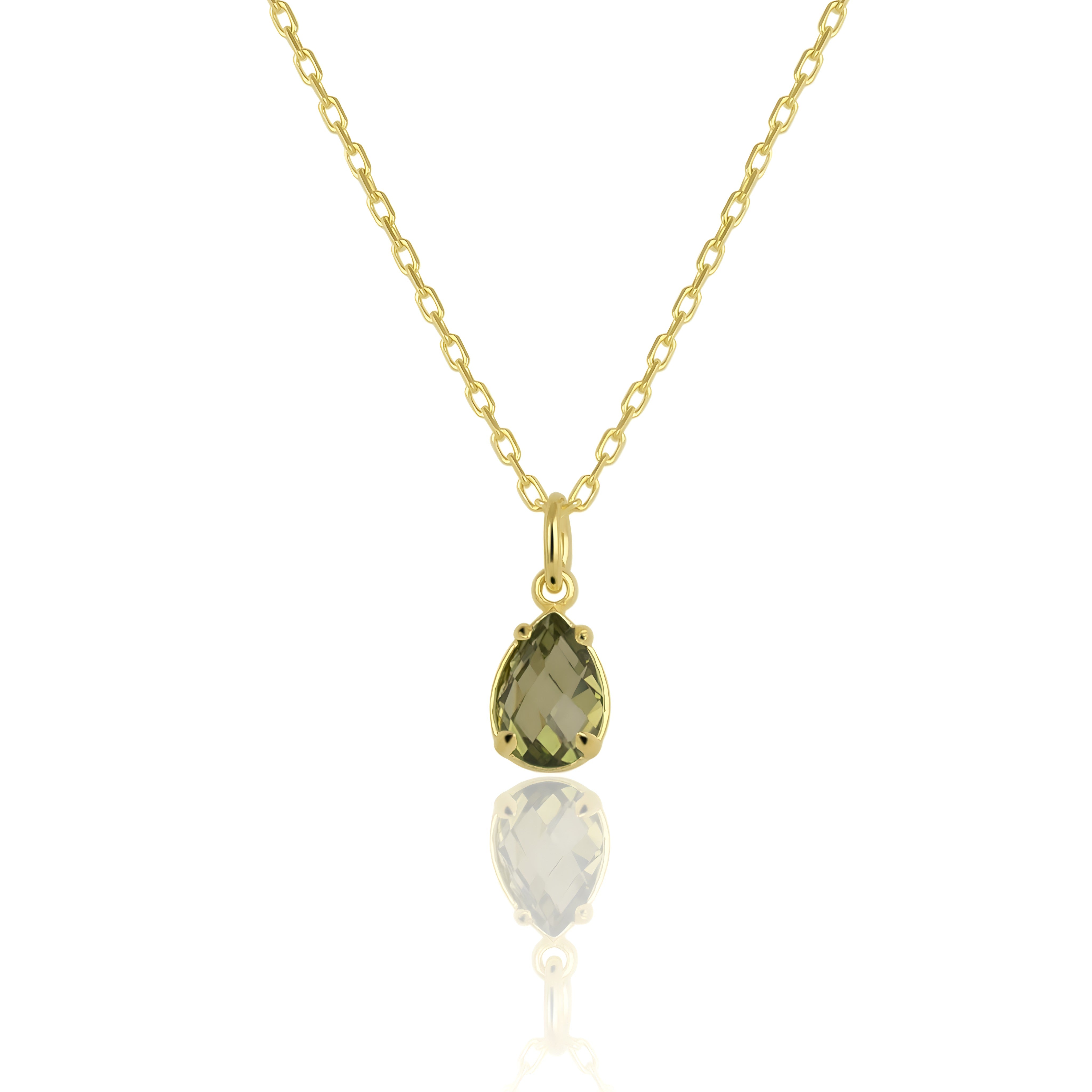 925 Sterling Silver August Birthstone Necklace-Peridot Necklace