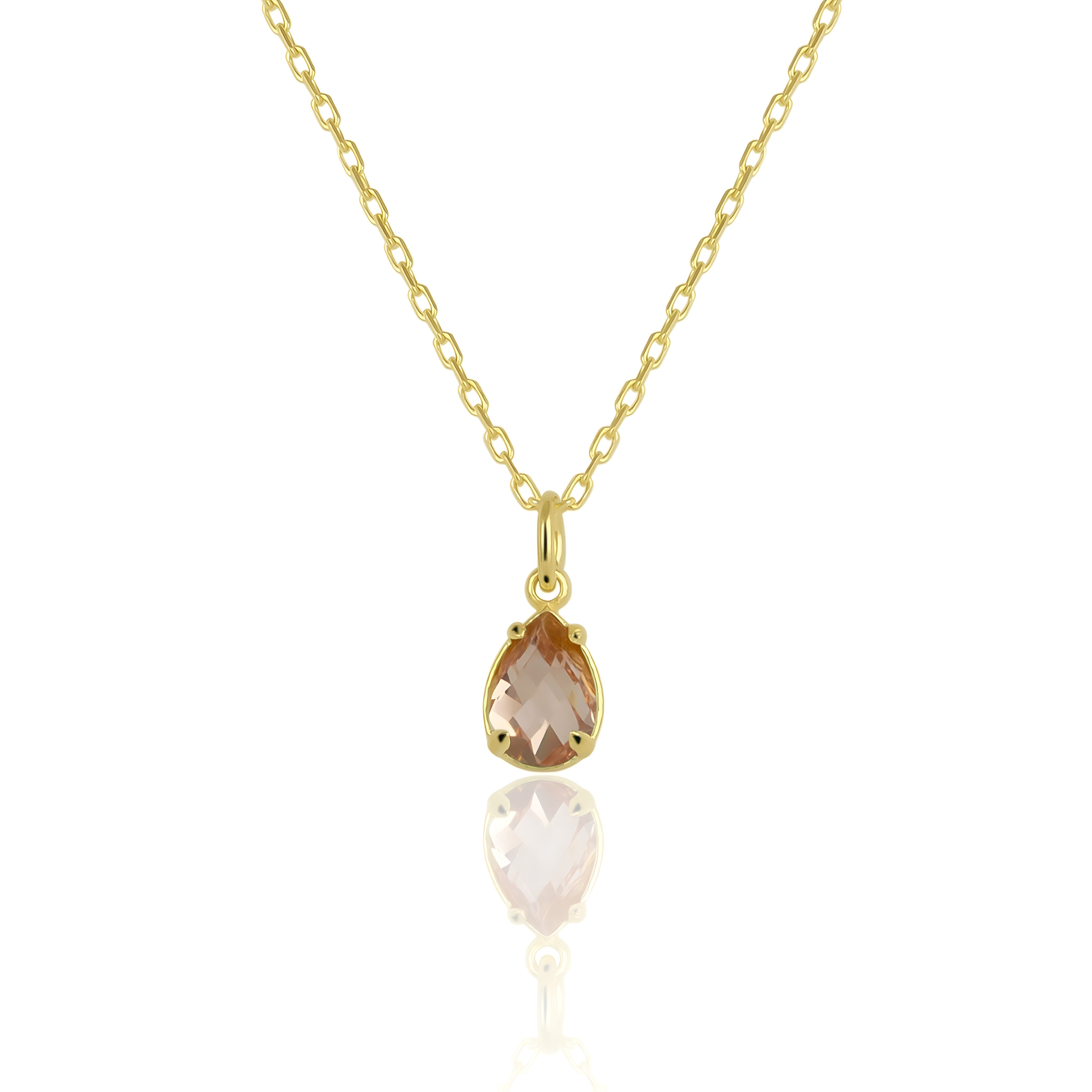 925 Sterling Silver November Birthstone Necklace-Citrine Necklace