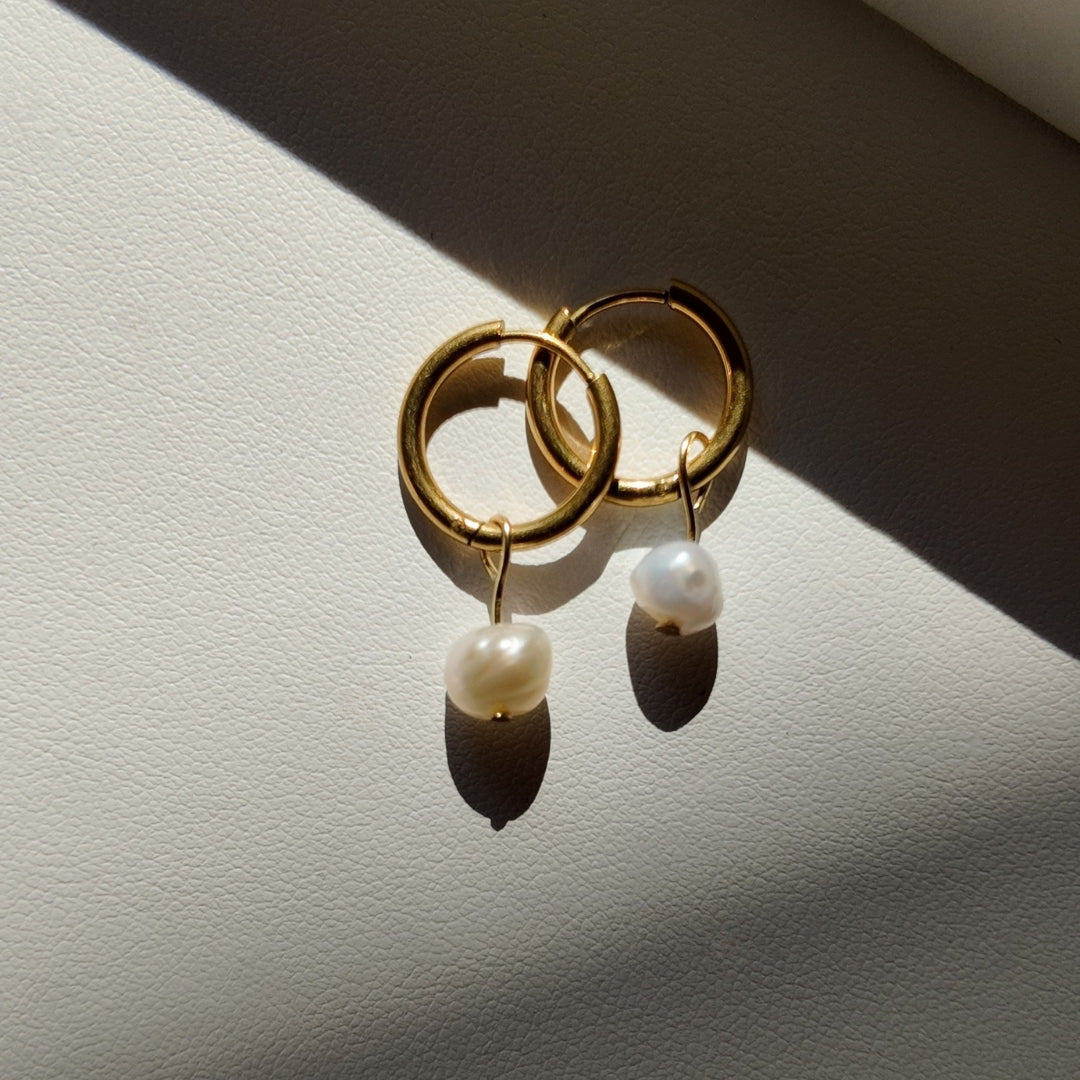 Freshwater Pearl Small Hoop Earrings