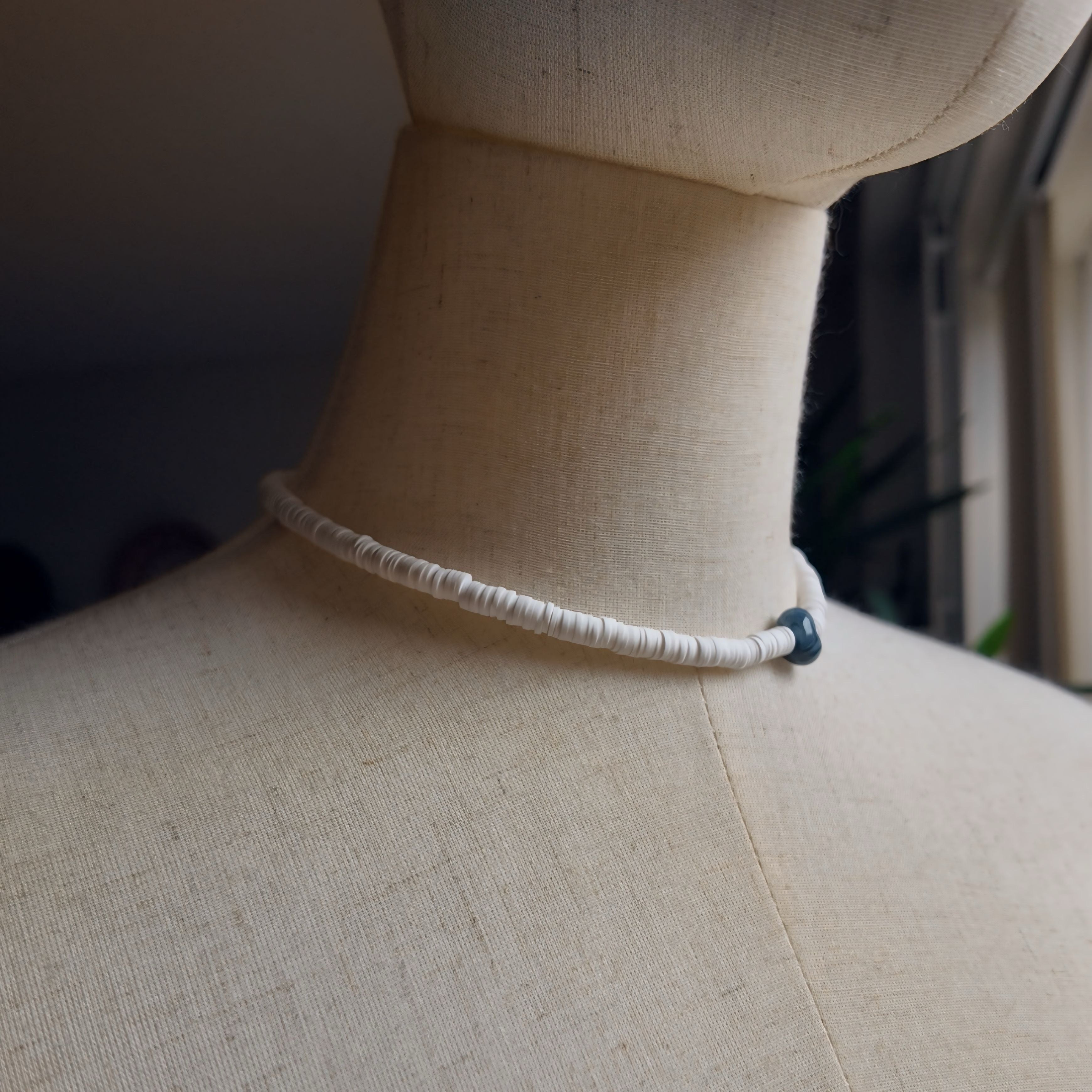 Handmade Blue Heart Choker