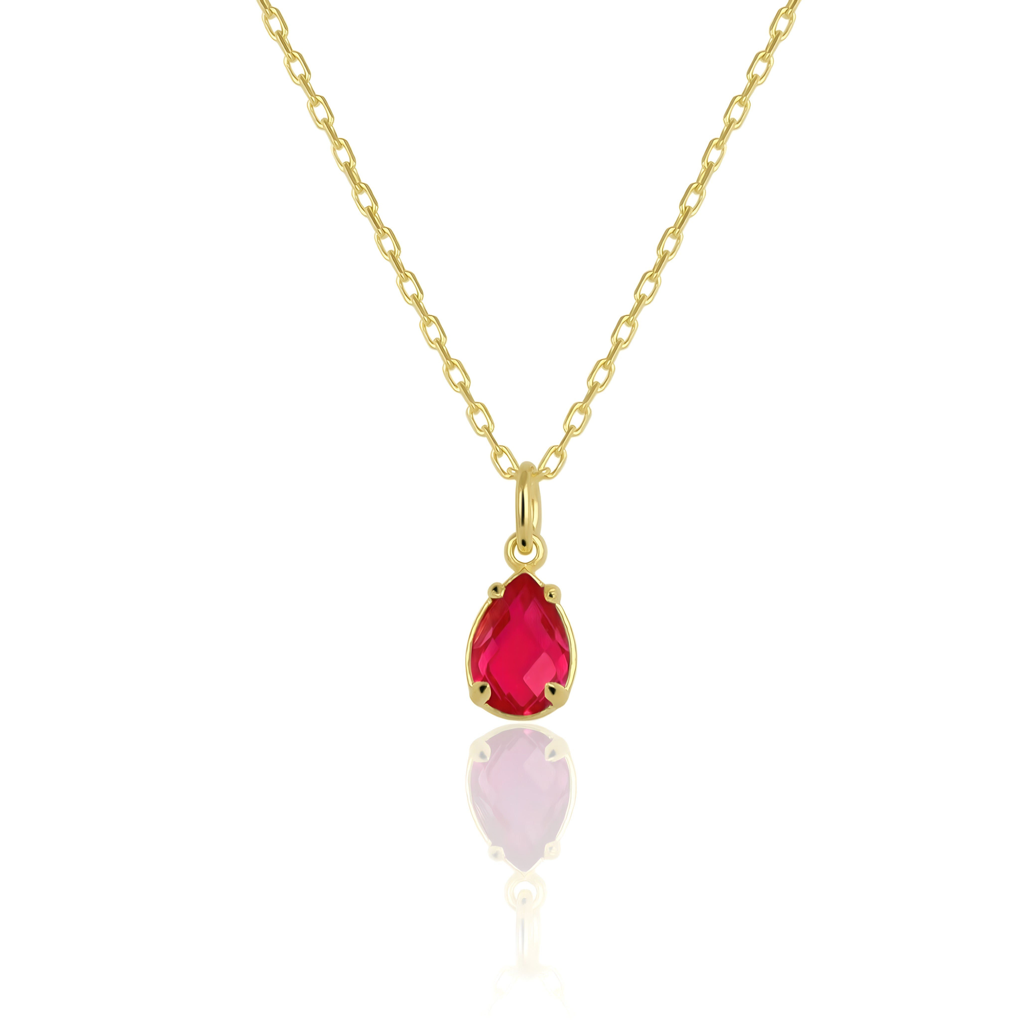 925 Sterling Silver January Birthstone Necklace-Garnet Necklace