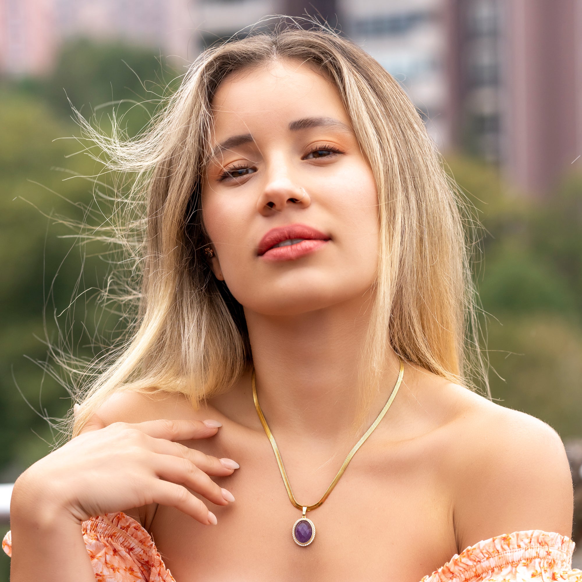 Amethyst Gold Necklace