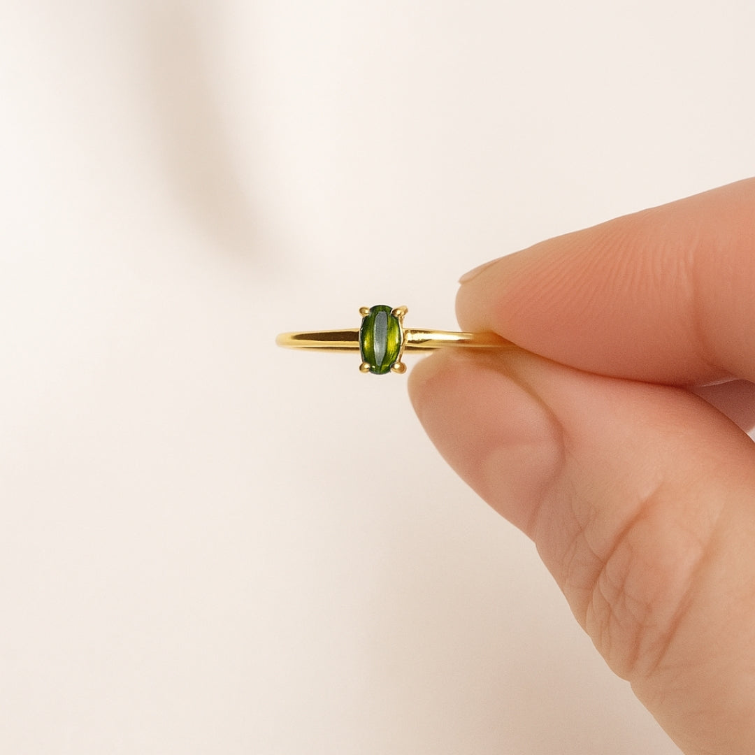925 Sterling Silver August Birthstone Ring-Peridot Ring