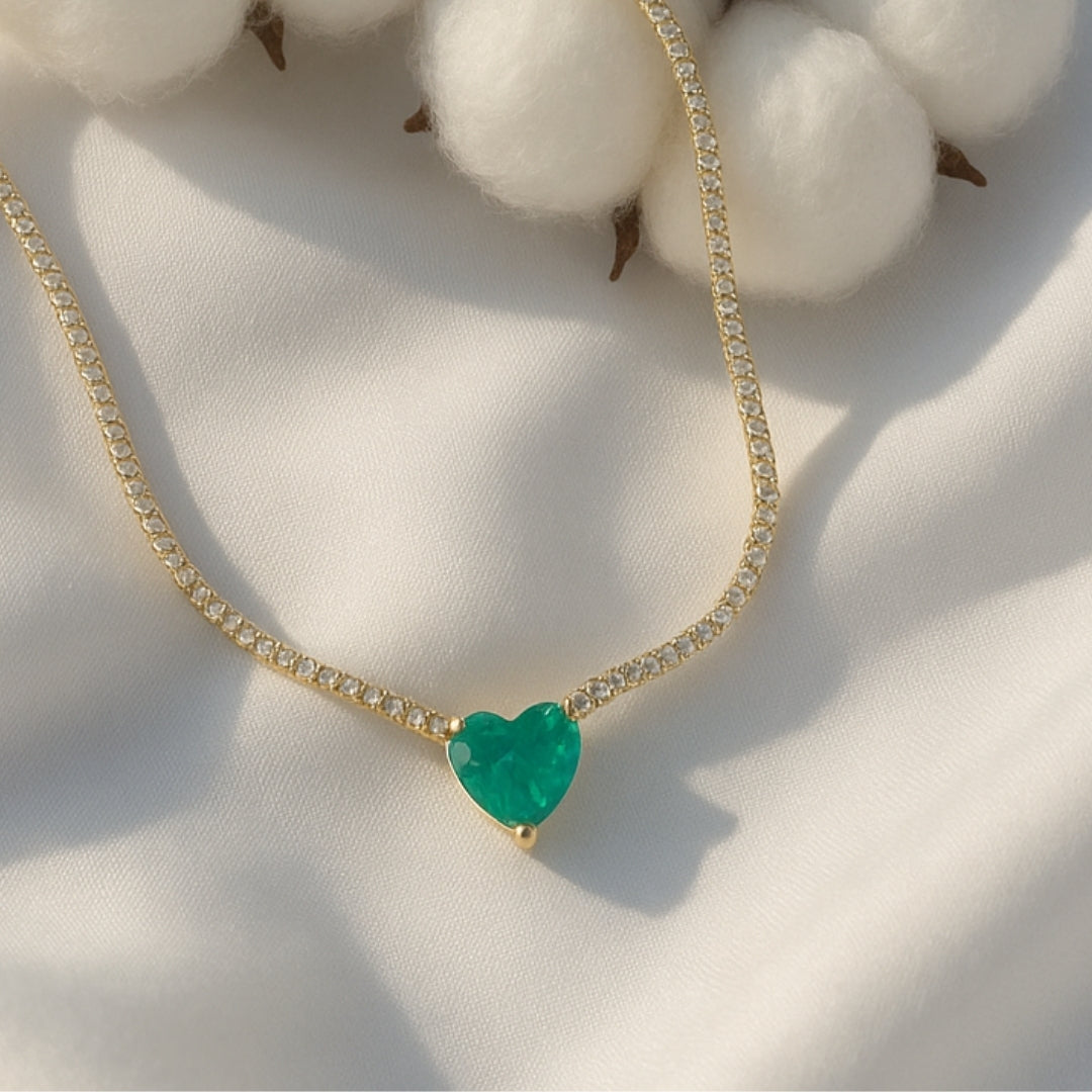 925 Sterling Silver Aquamarine Tennis Choker
