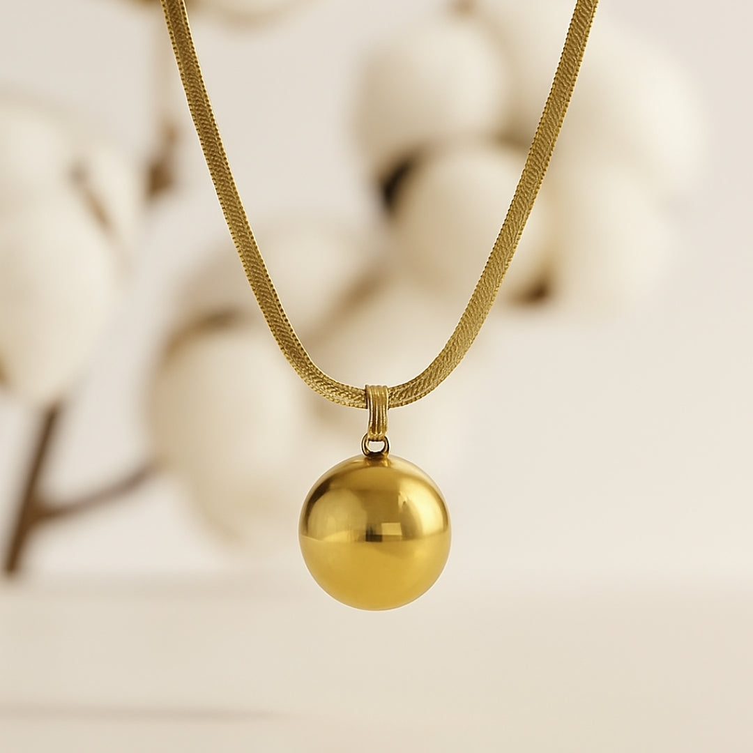 Gold Ball Pendant Chain